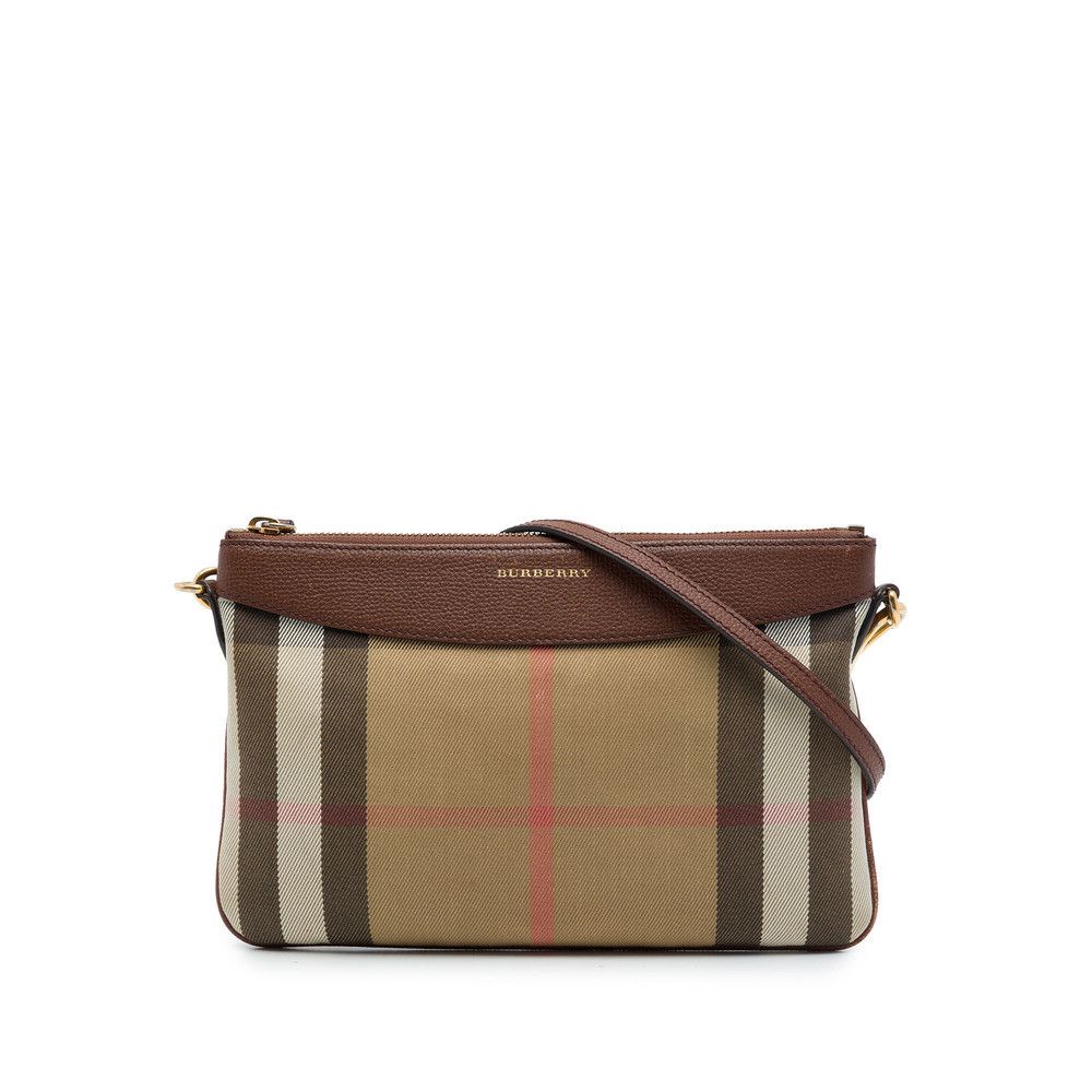 Pre-Loved Burberry House Check Canvas Derby Peyton Crossbody